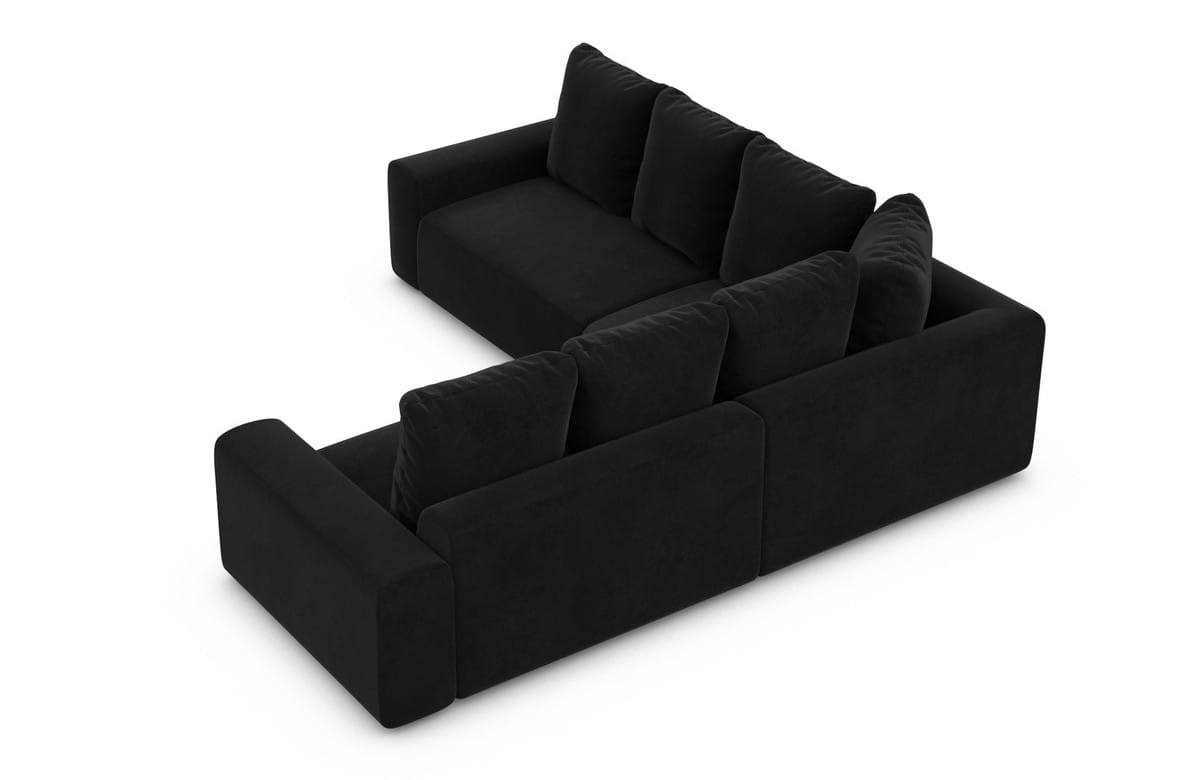 Couch Gomera L-Form in Stoff Schwarz