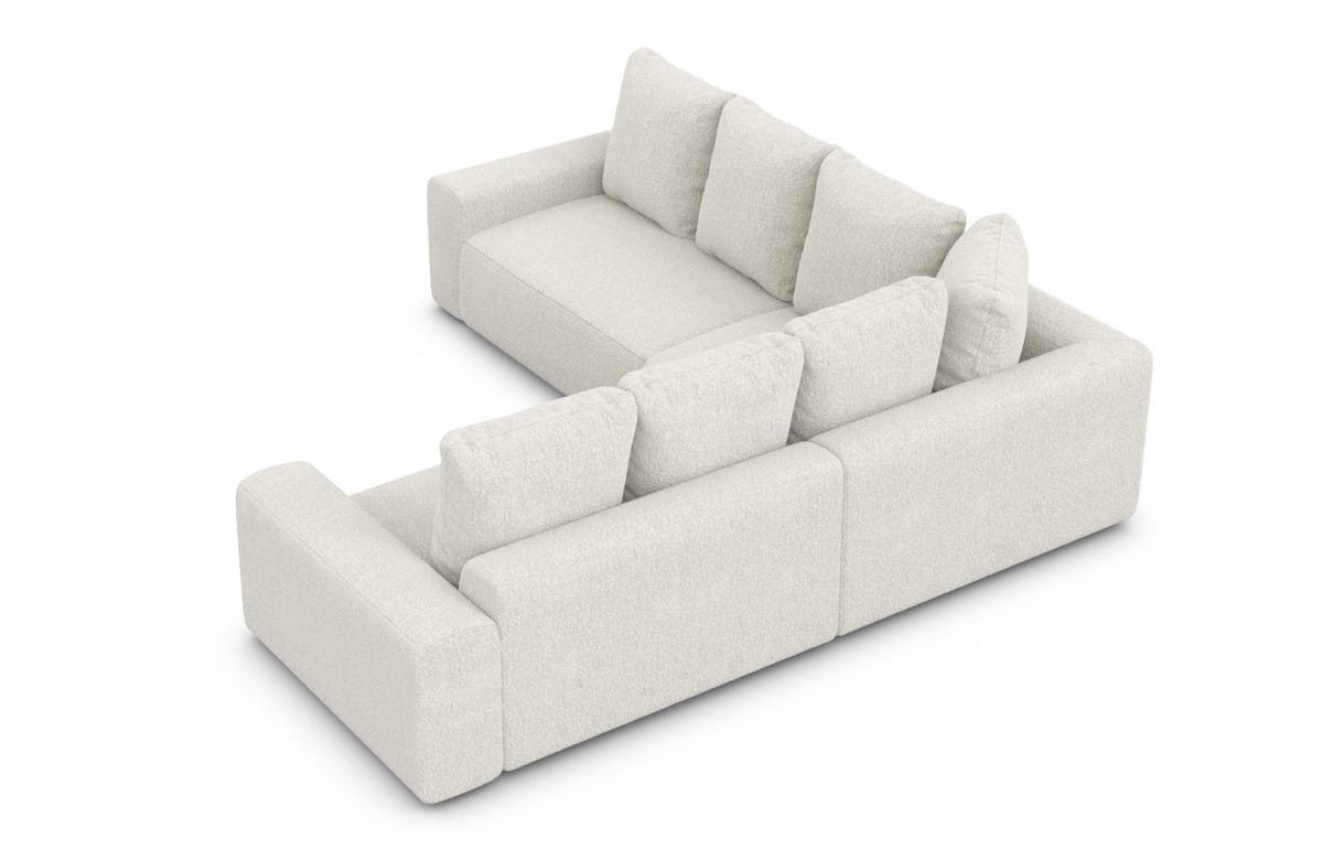 Couch Gomera L-Form in Stoff Pearl