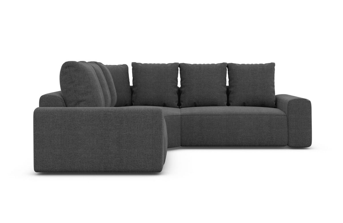 Couch Gomera L-Form in Stoff Anthrazit
