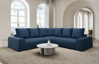 Couch Gomera L-Form in Stoff Blau