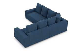 Couch Gomera L-Form in Stoff Blau