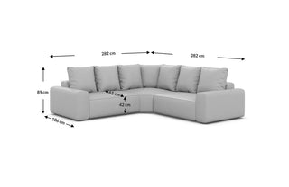 Couch Gomera L-Form in Stoff Blau