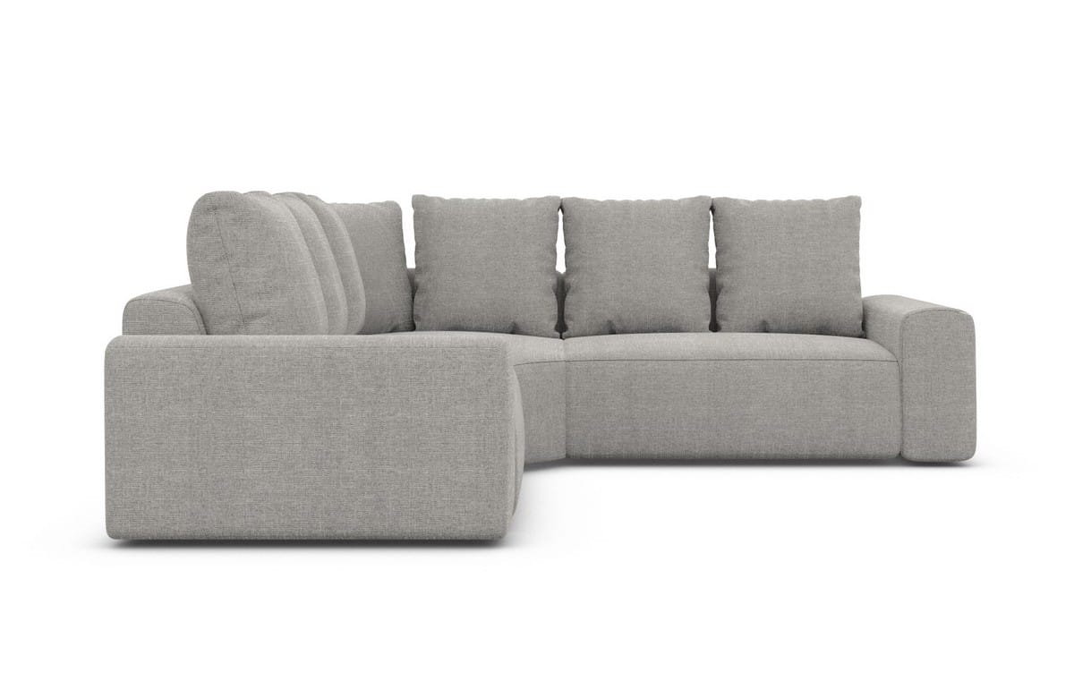 Couch Gomera L Form in Stoff hellgrau