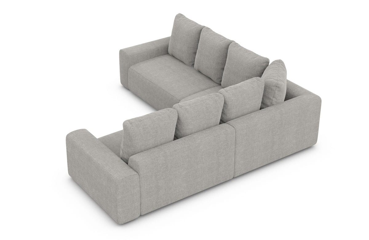 Couch Gomera L Form in Stoff hellgrau
