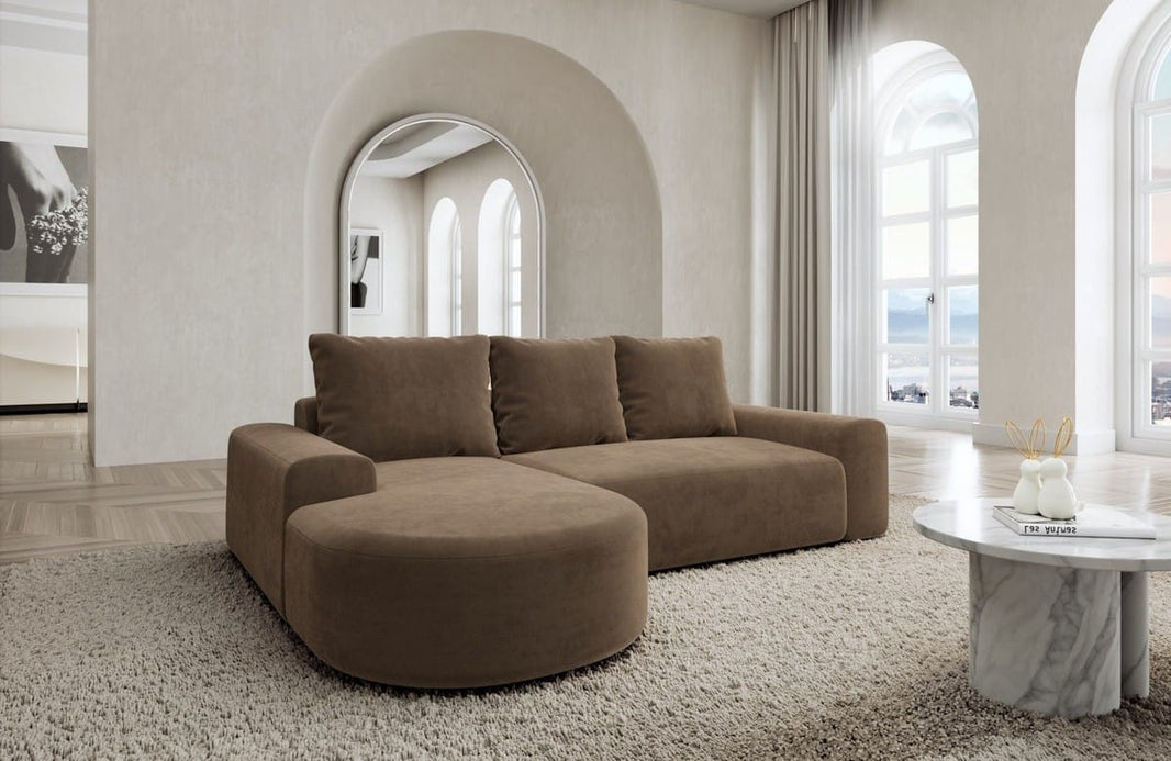 Couch Gomera L-Form in Stoff Kurz