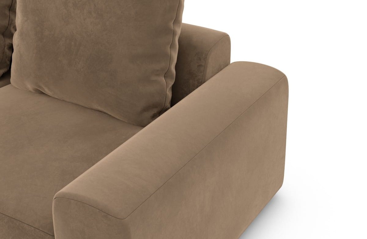 Couch Gomera L-Form in Stoff Kurz Braun