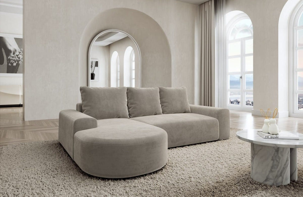 Couch Gomera L-Form in Stoff Kurz