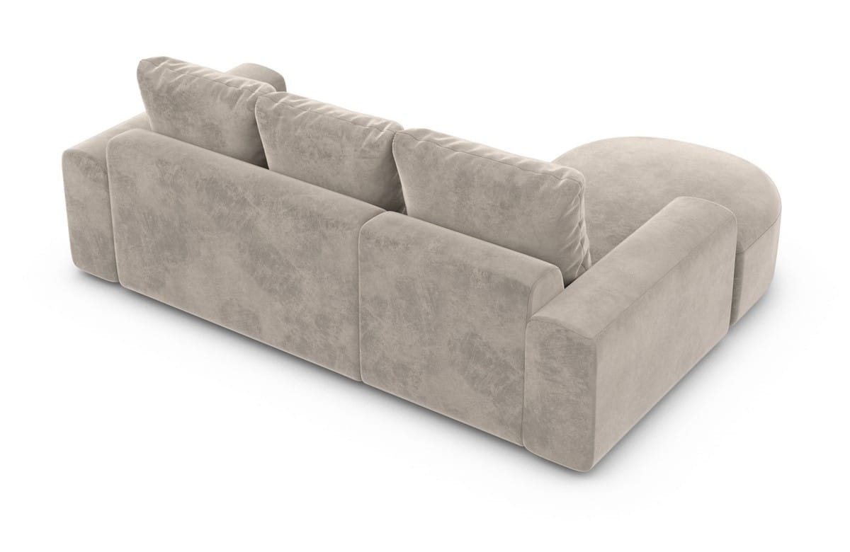 Couch Gomera L-Form in Stoff Kurz Sand