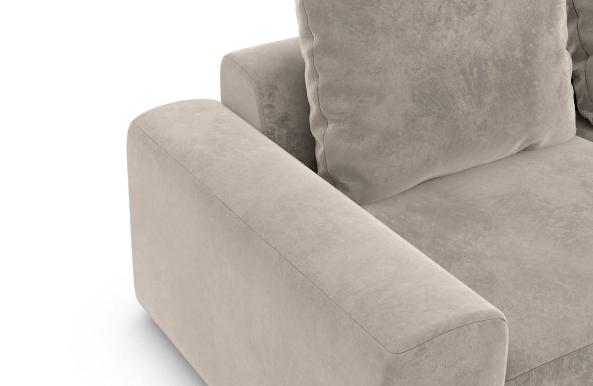 Couch Gomera L-Form in Stoff Kurz Sand