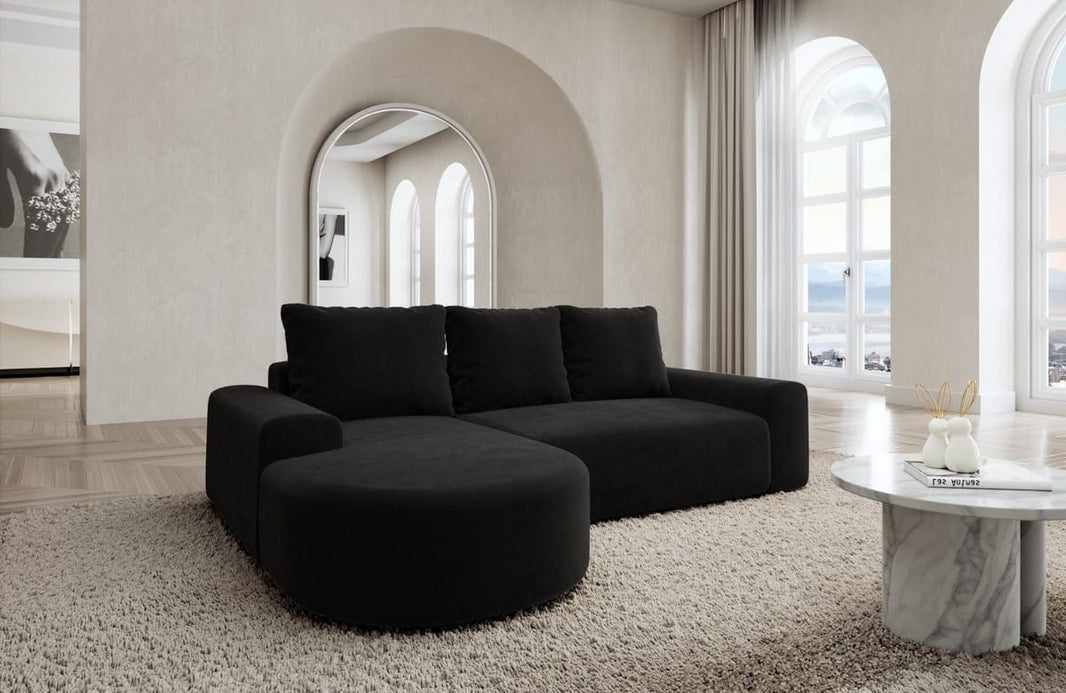 Couch Gomera L-Form in Stoff Kurz