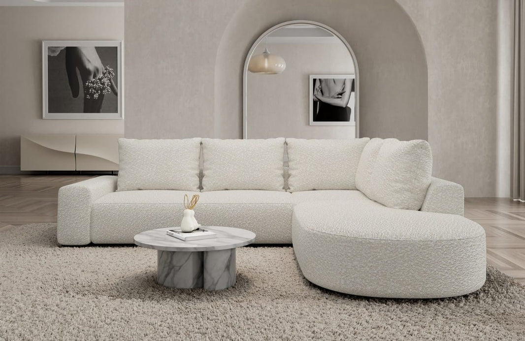 Couch Gomera L-Form in Stoff Kurz
