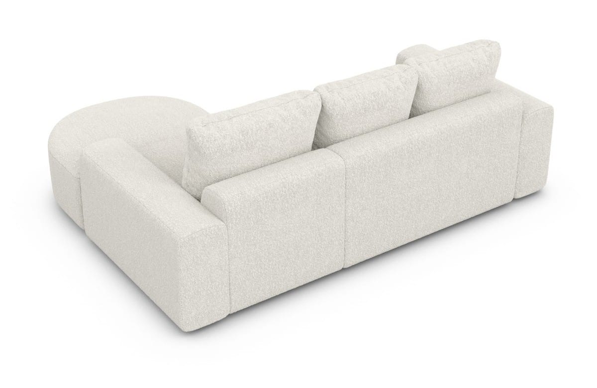 Couch Gomera L-Form in Stoff Kurz Pearl