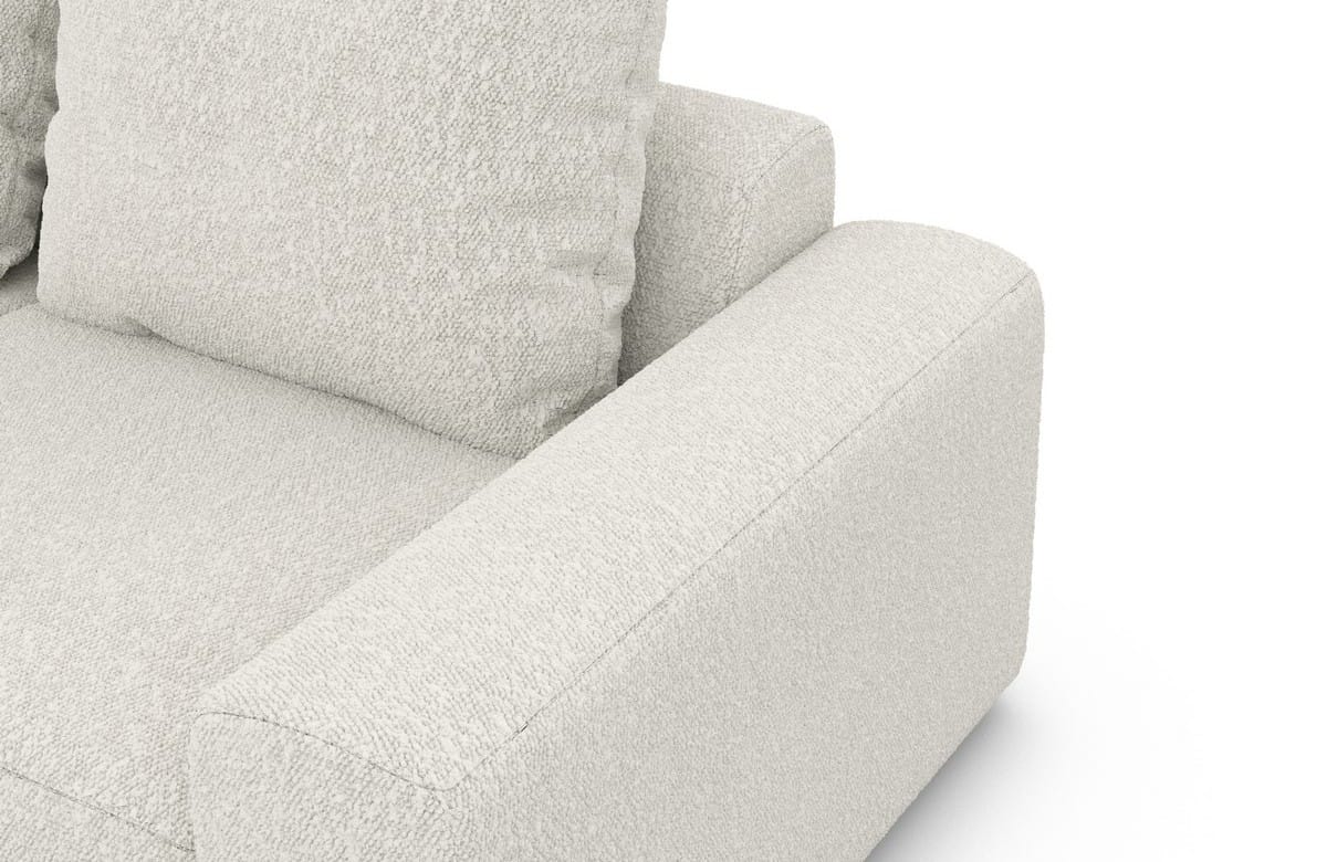 Couch Gomera L-Form in Stoff Kurz Pearl