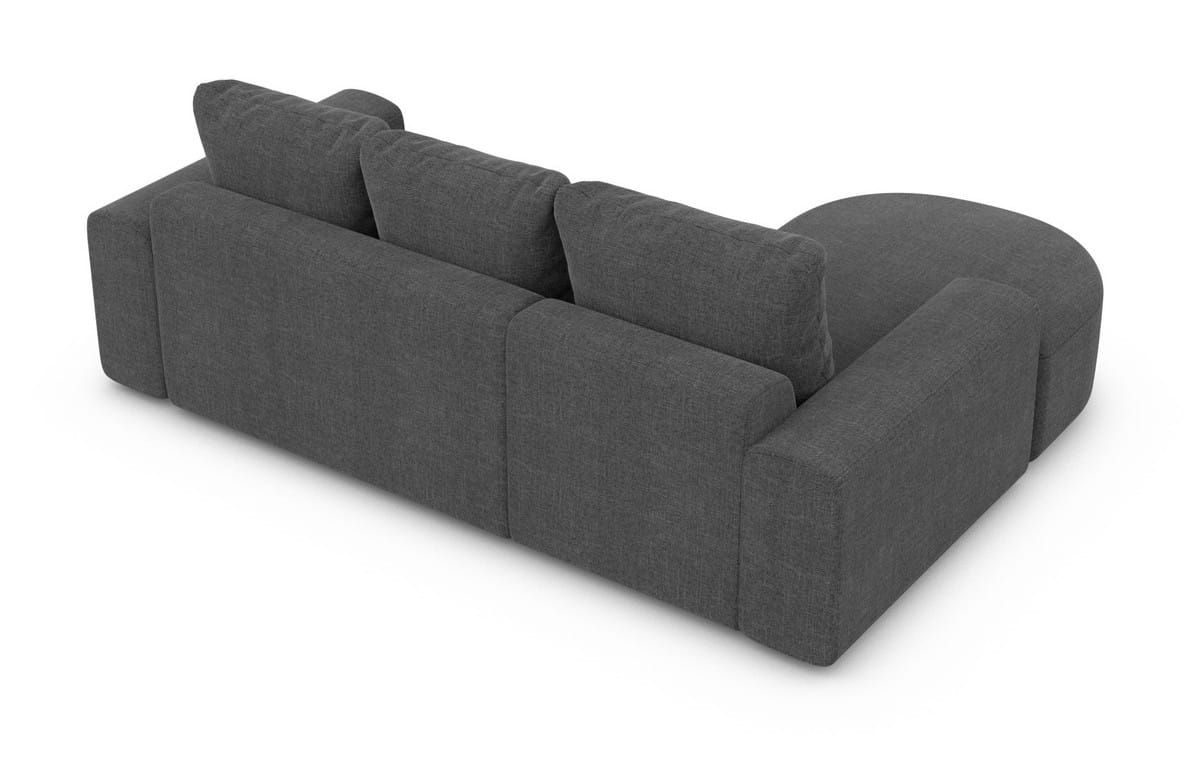Couch Gomera L-Form in Stoff Kurz Anthrazit