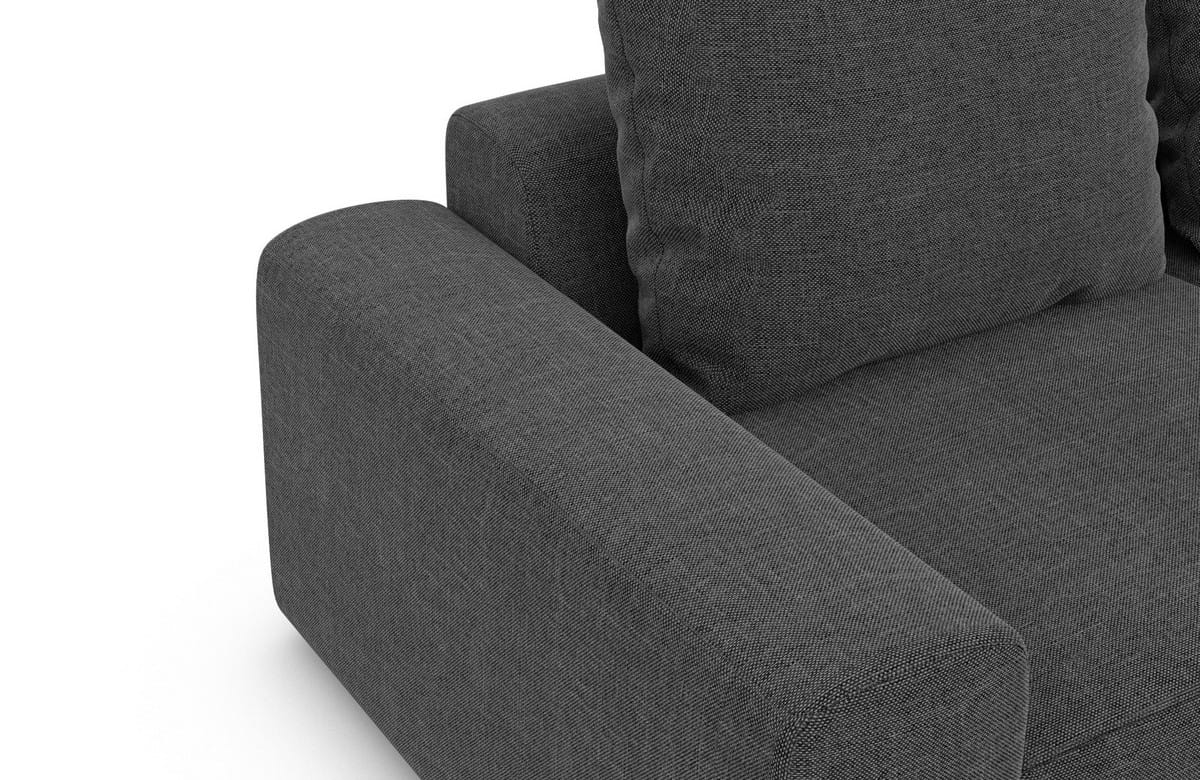 Couch Gomera L-Form in Stoff Kurz Anthrazit