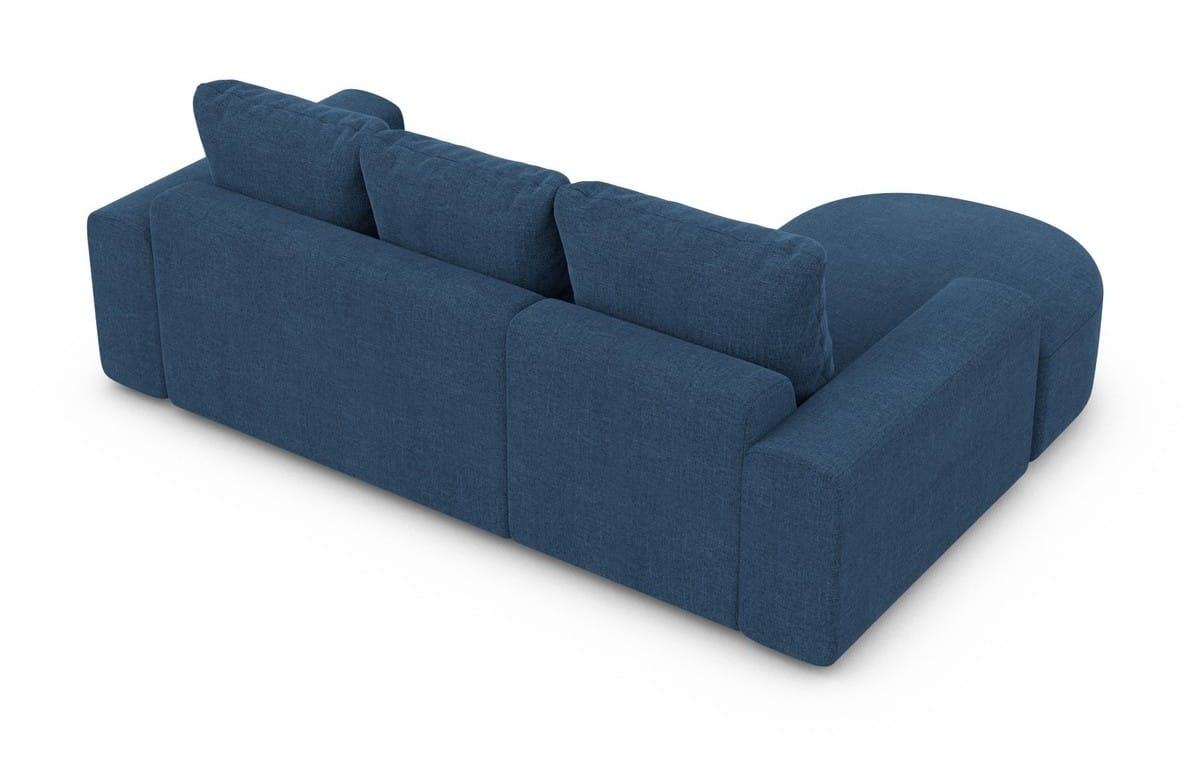 Couch Gomera L-Form in Stoff Kurz Blau