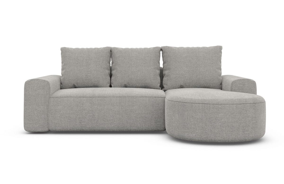 Couch Gomera L Form Stoff Hellgrau