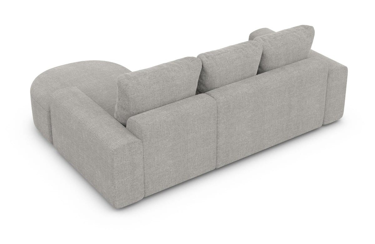 Couch Gomera L Form Stoff Hellgrau