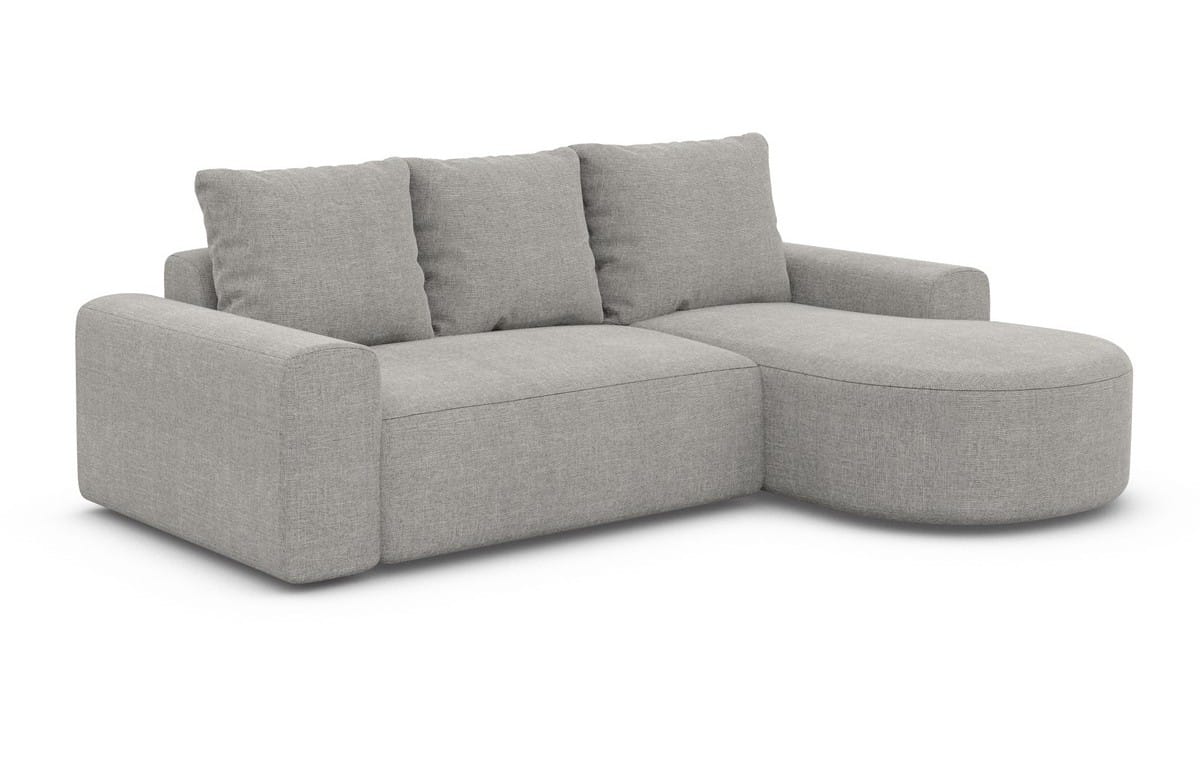 Couch Gomera L Form Stoff Hellgrau