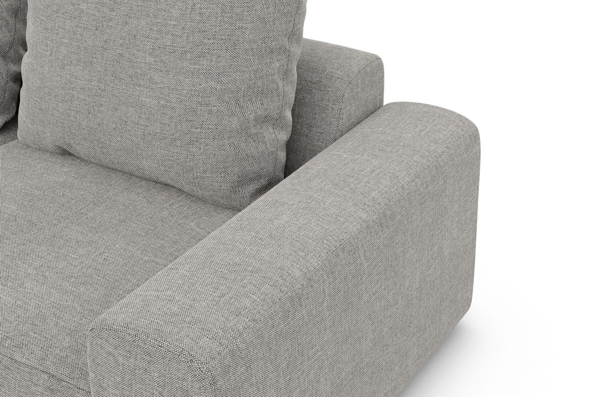 Couch Gomera L Form Stoff Hellgrau