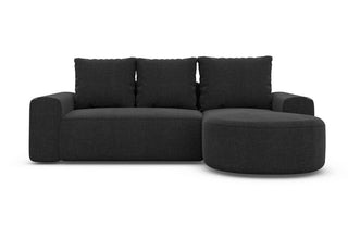 Couch Gomera L-Form in Stoff Kurz Schwarz