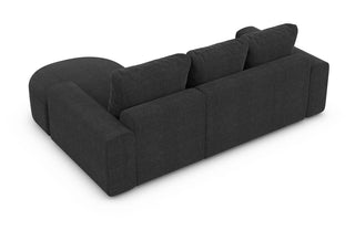 Couch Gomera L-Form in Stoff Kurz Schwarz