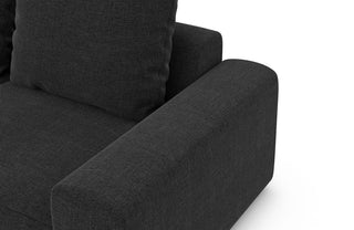 Couch Gomera L-Form in Stoff Kurz Schwarz