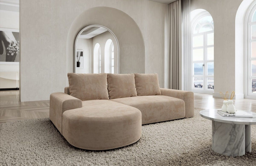 Couch Gomera L-Form in Stoff Kurz
