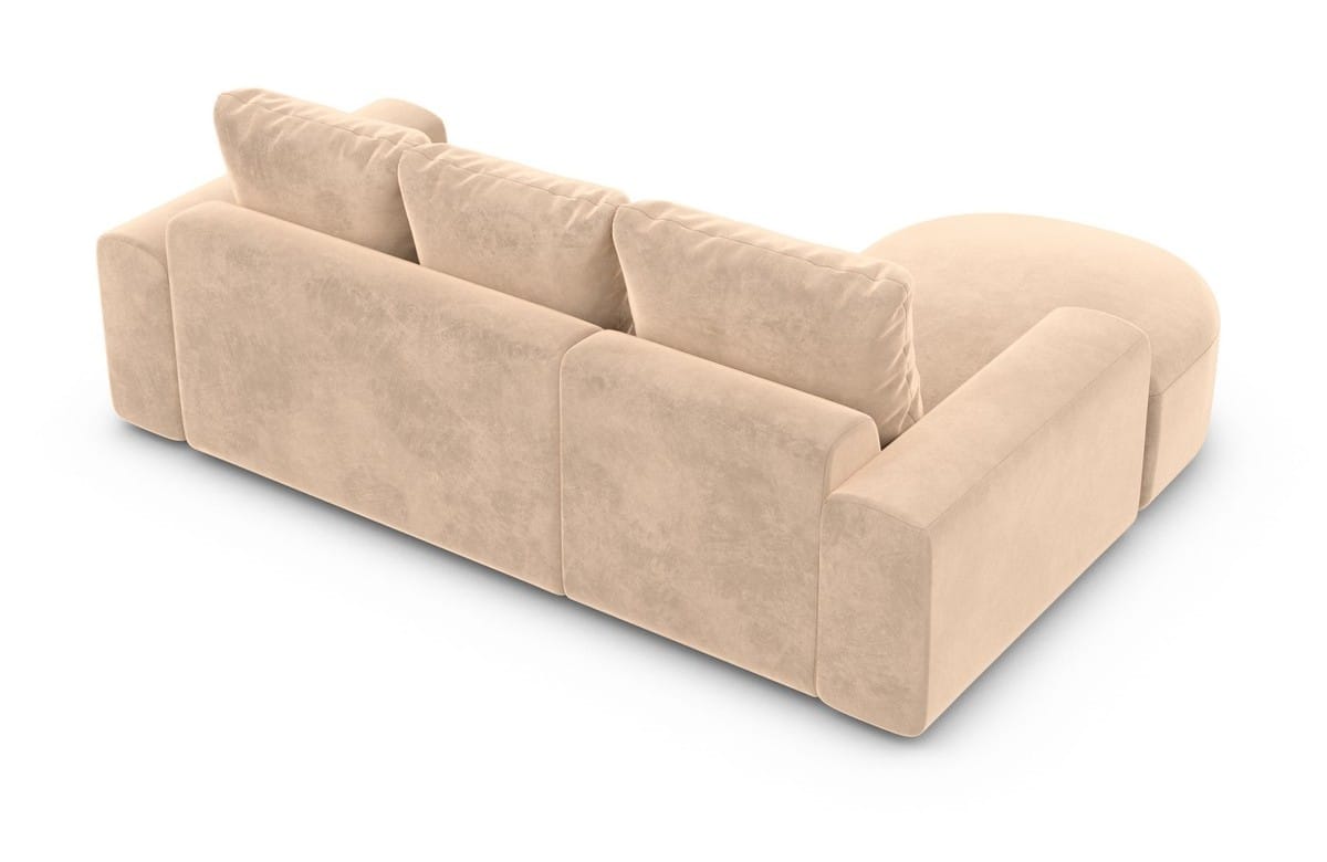 Couch Gomera L-Form in Stoff Kurz Beige