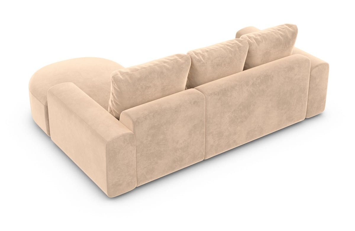 Couch Gomera L Form Stoff Beige