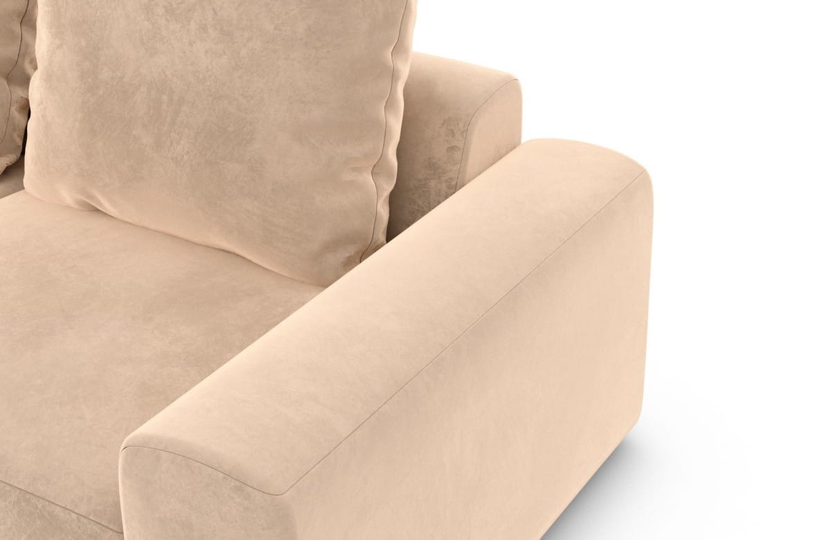 Couch Gomera L Form Stoff Beige