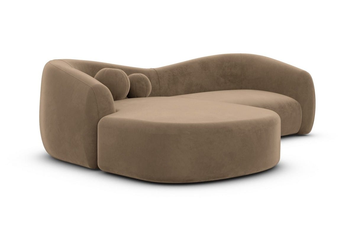 Ecksofa Murcia L-Form aus Stoff Braun