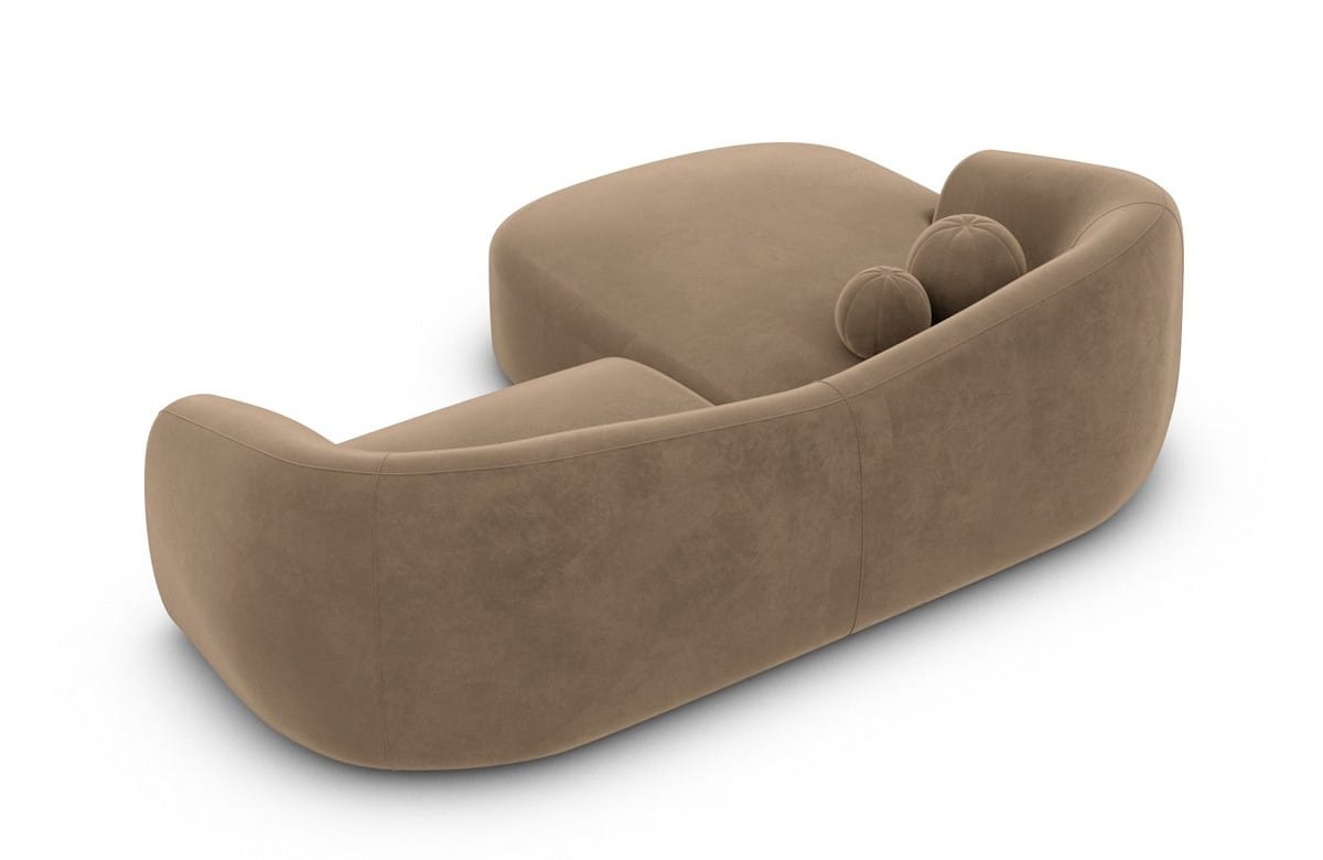 Ecksofa Murcia L-Form aus Stoff Braun