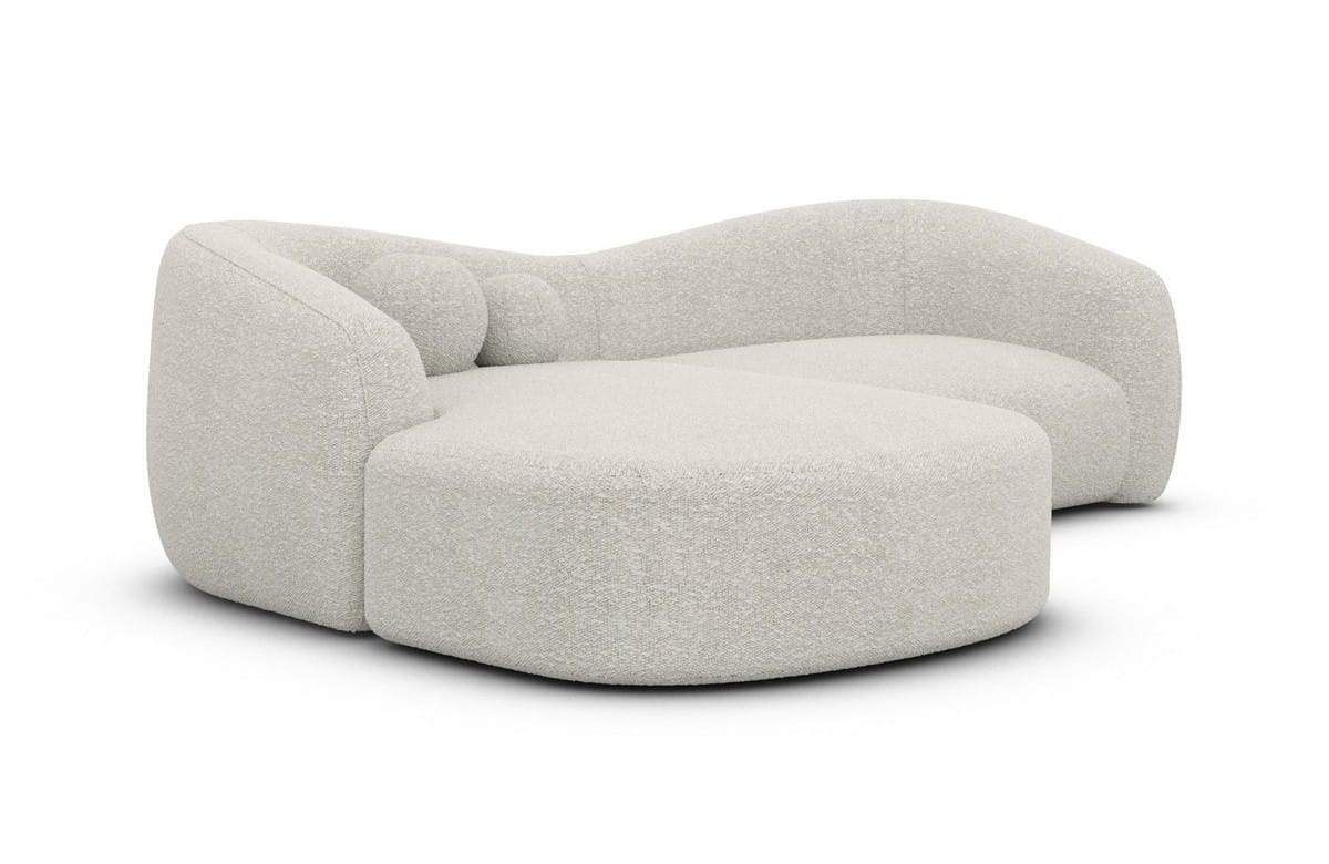 Ecksofa Murcia L-Form aus Stoff Pearl