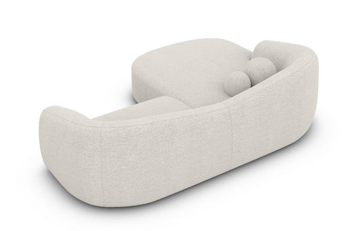 Ecksofa Murcia L-Form aus Stoff Pearl