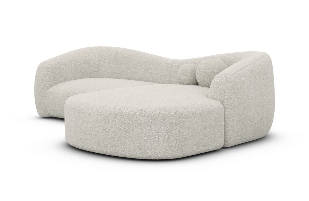 Stoff Ecksofa Murcia L-Form Kurz Pearl