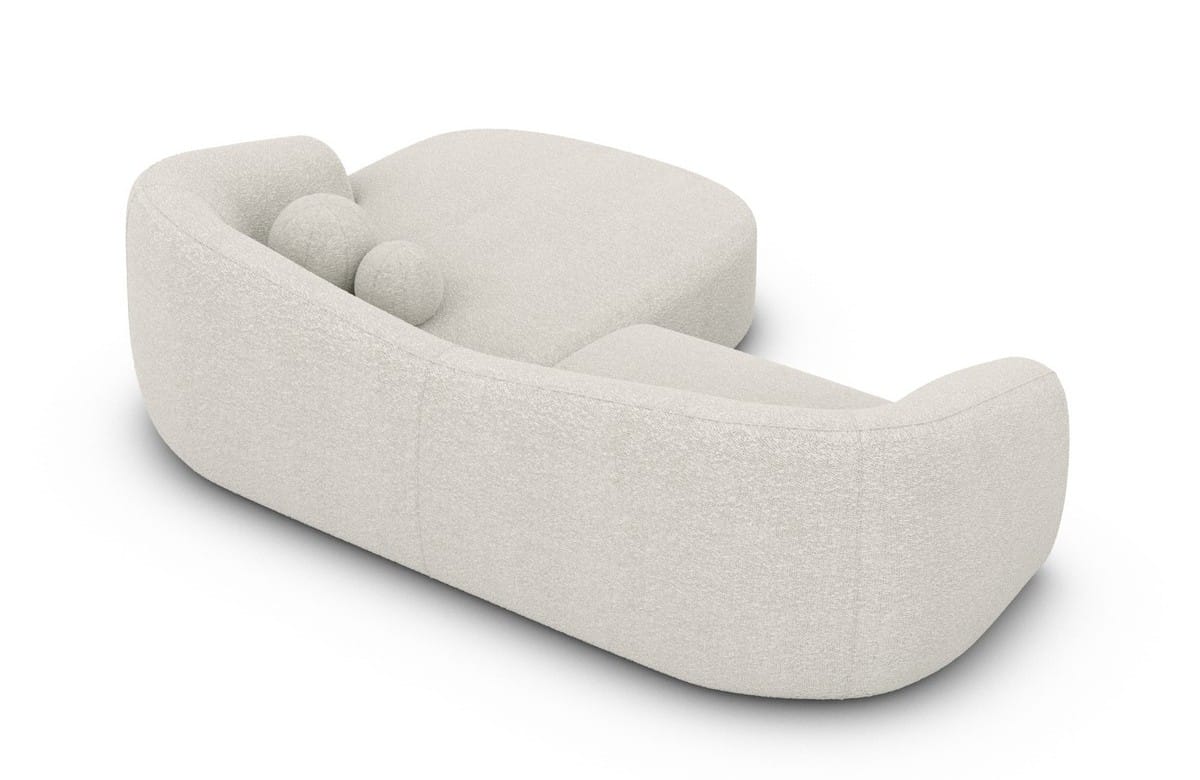 Stoff Ecksofa Murcia L-Form Kurz Pearl