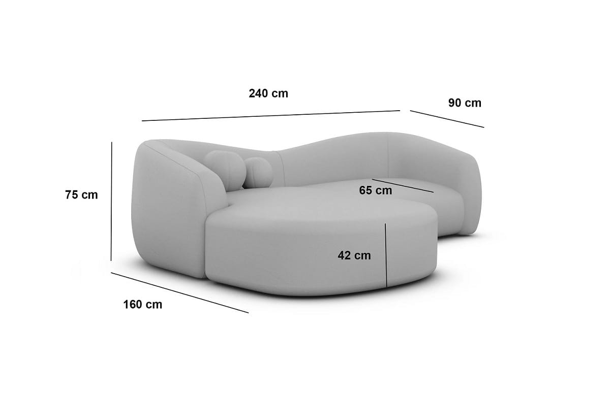 Stoff Ecksofa Murcia L-Form Kurz Pearl