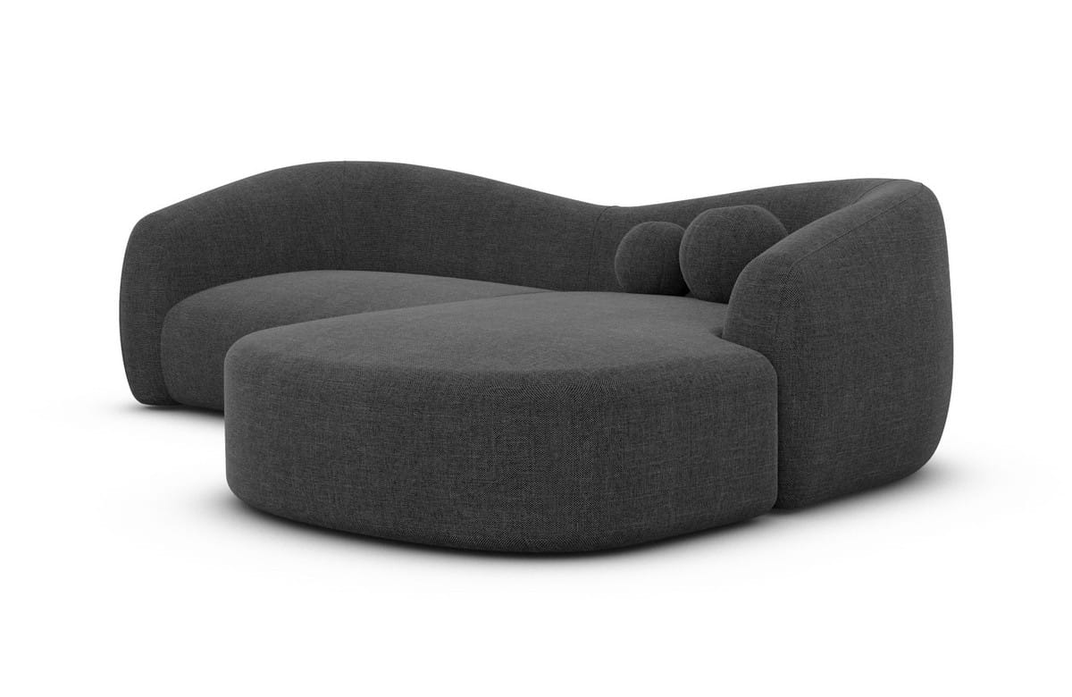 Ecksofa Murcia L-Form aus Stoff Anthrazit