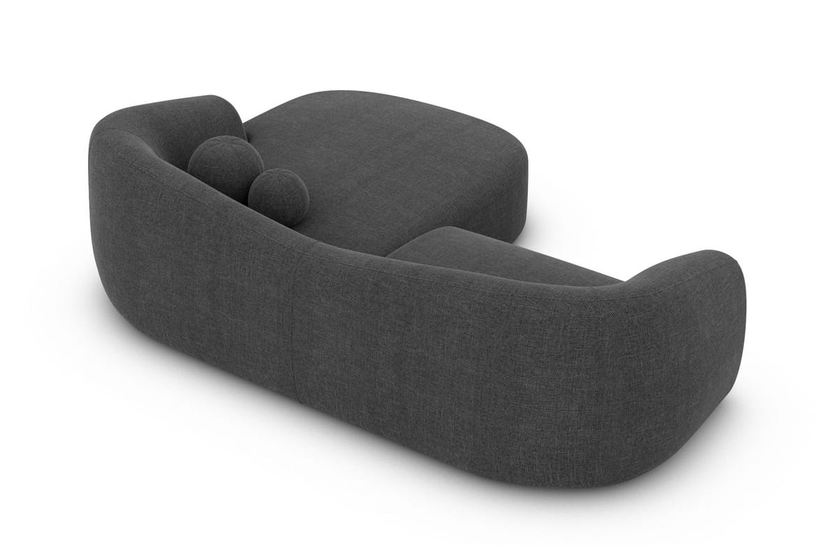 Ecksofa Murcia L-Form aus Stoff Anthrazit