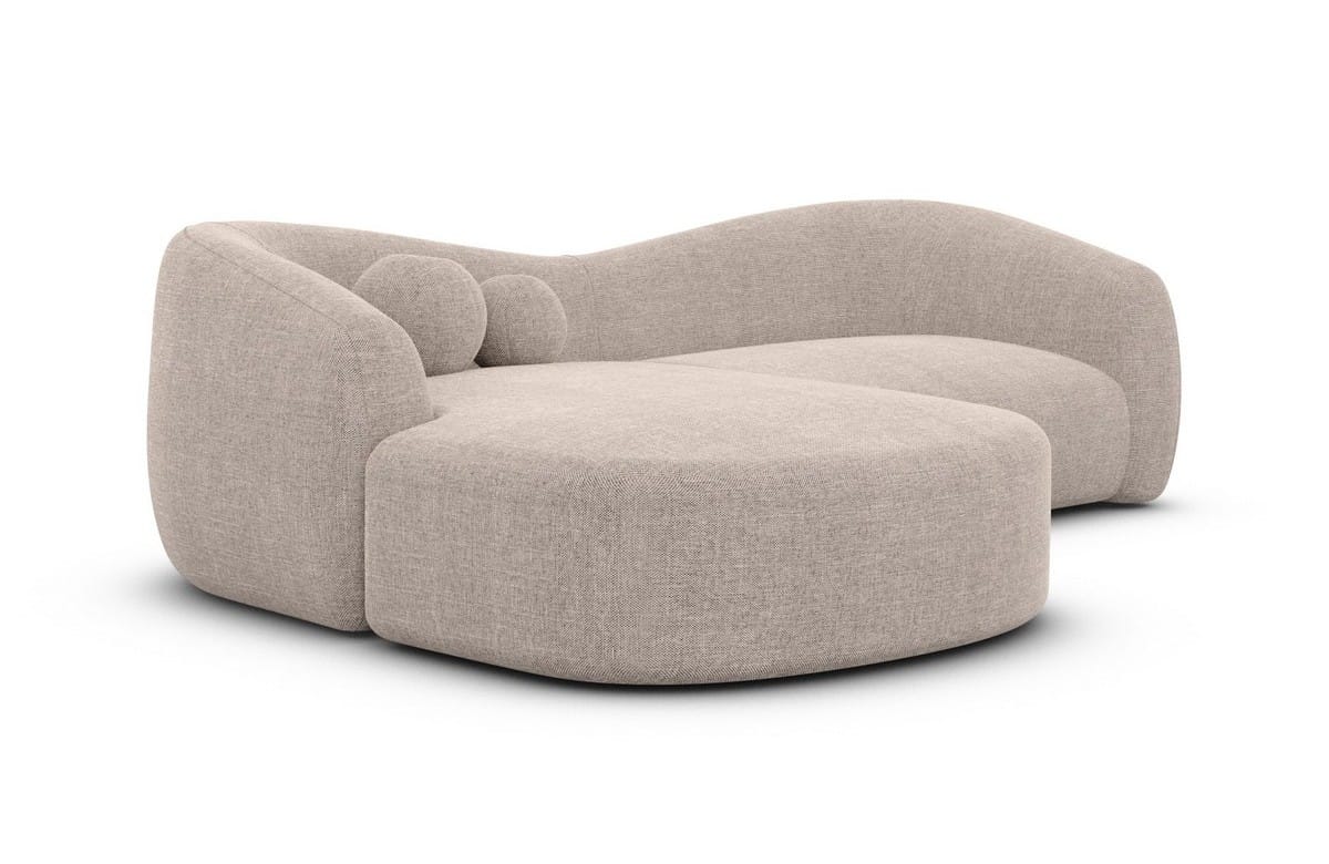 Stoff Ecksofa Murcia L-Form Kurz Beige
