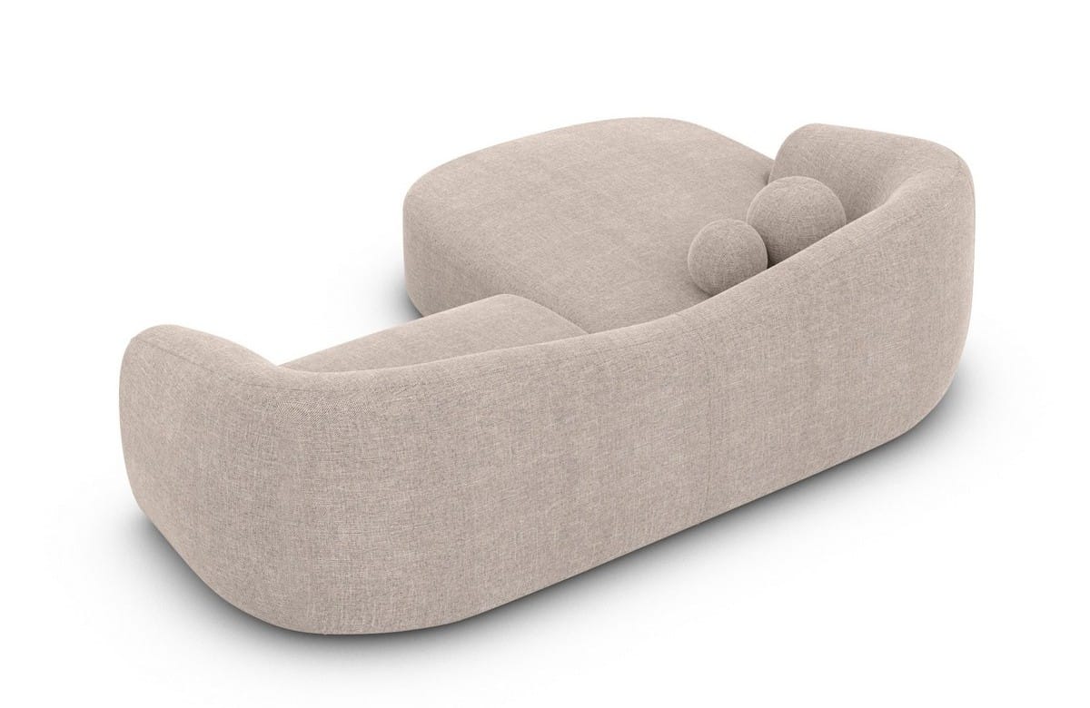 Stoff Ecksofa Murcia L-Form Kurz Beige