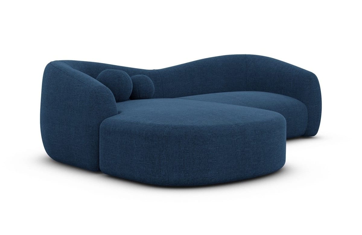 Ecksofa Murcia L-Form aus Stoff Blau
