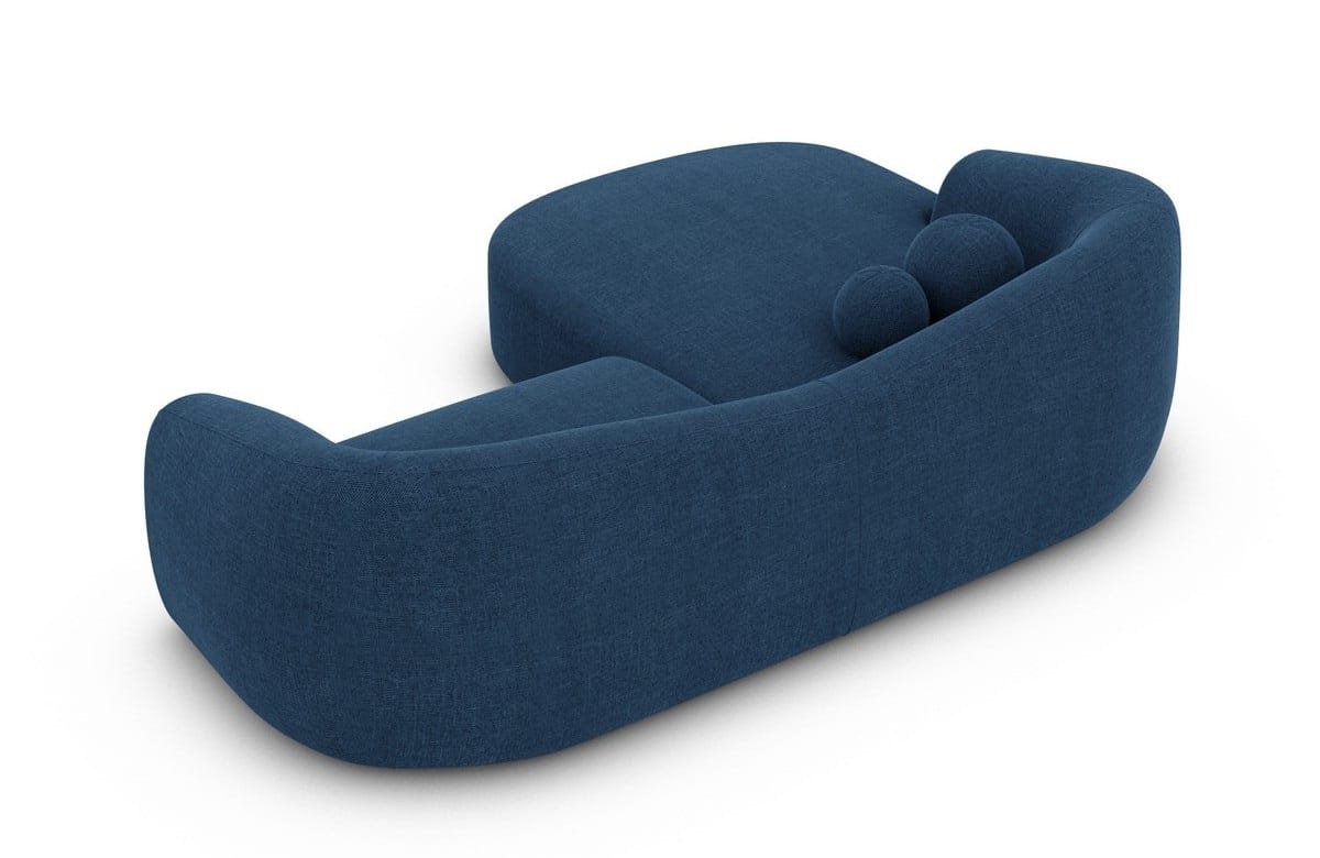 Ecksofa Murcia L-Form aus Stoff Blau