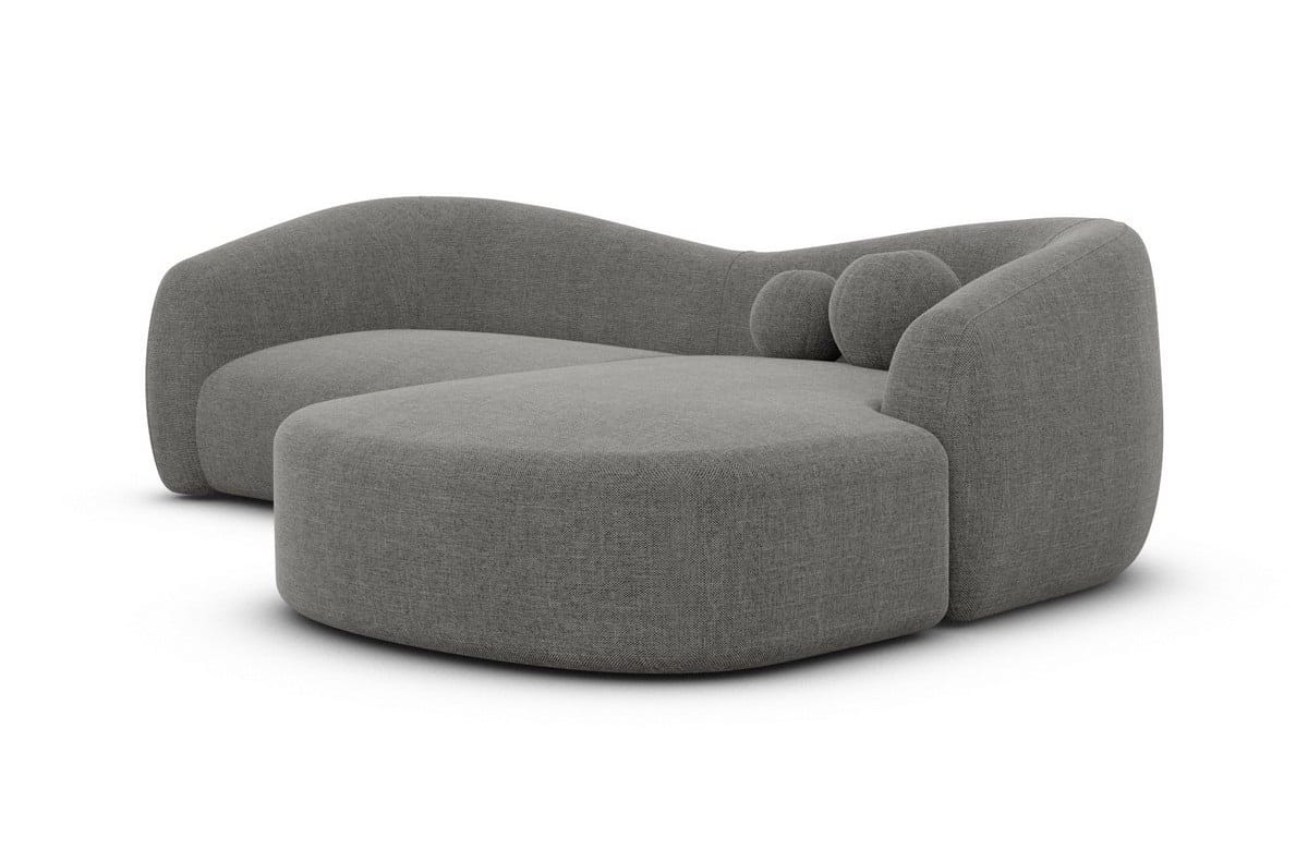 Ecksofa Murcia L Form aus Stoff dunkelgrau