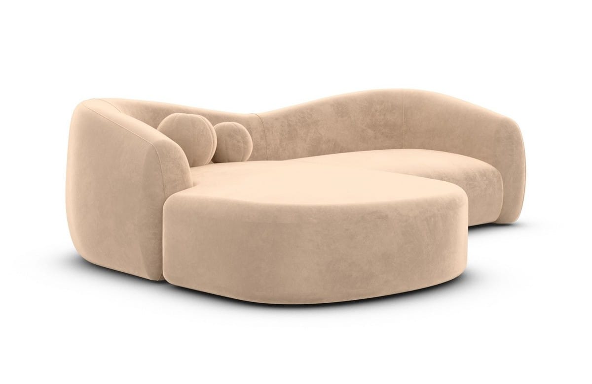 Ecksofa Murcia L-Form aus Stoff Beige