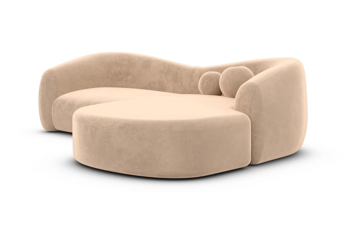 Stoff Ecksofa Murcia L-Form Kurz Beige