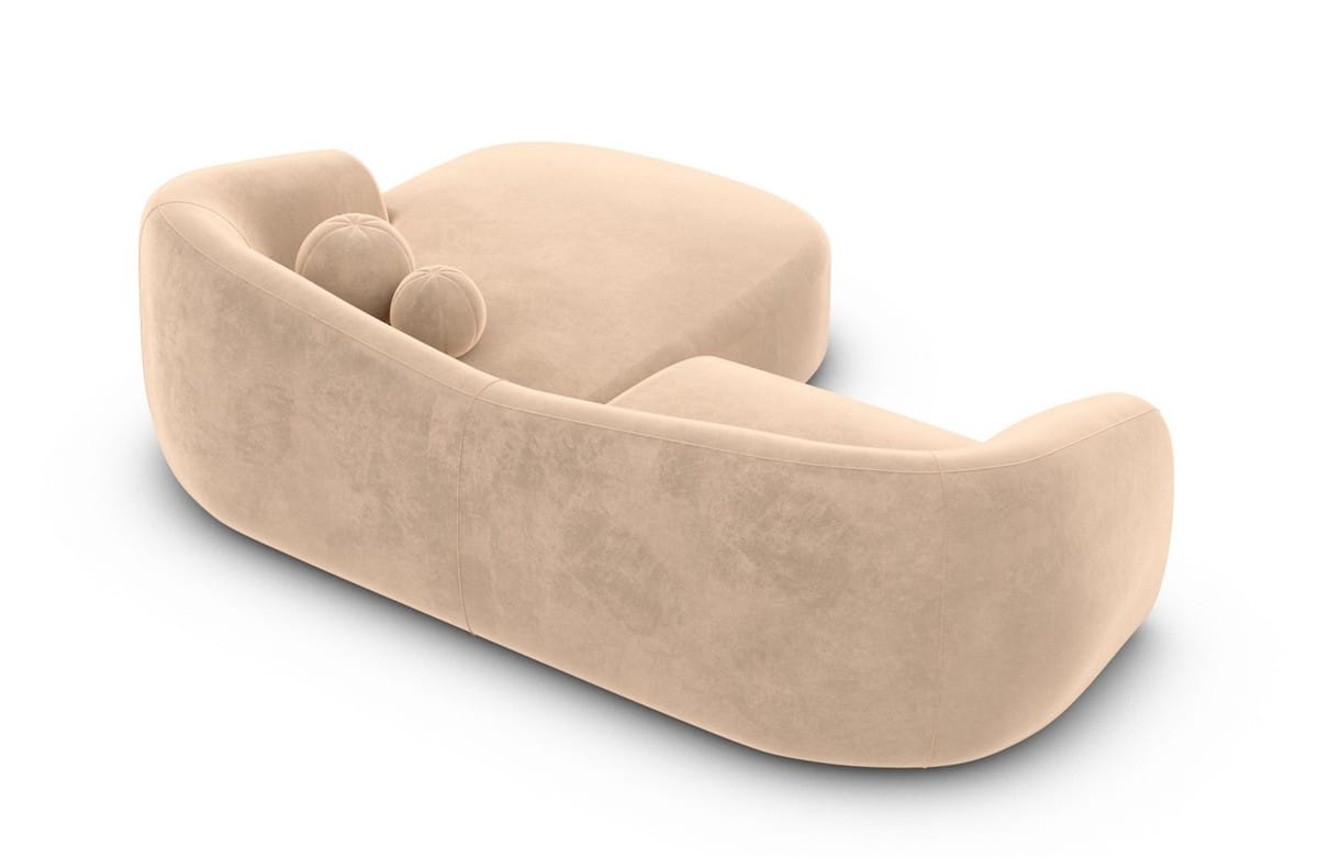 Stoff Ecksofa Murcia L-Form Kurz Beige