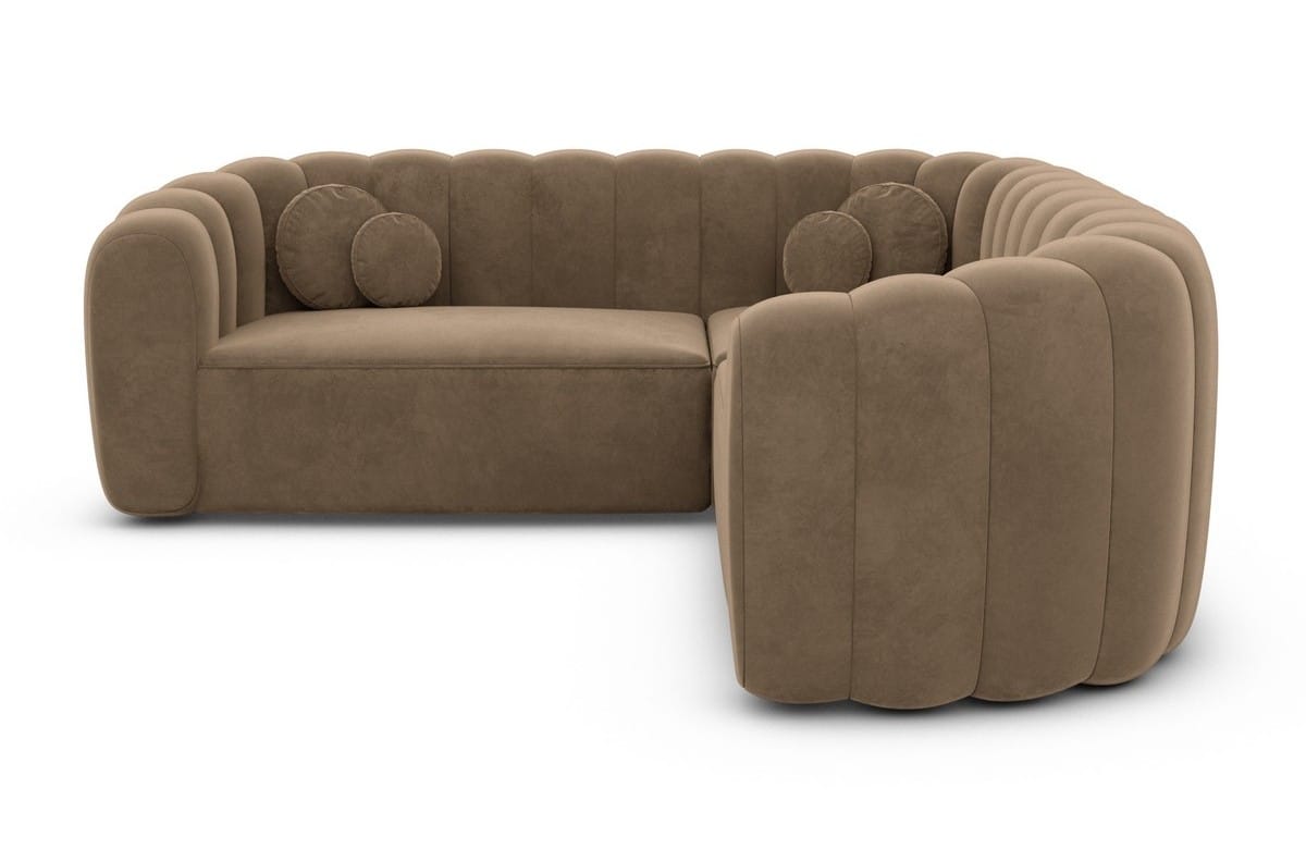 Stoff Ecksofa Almeria L-Form Braun