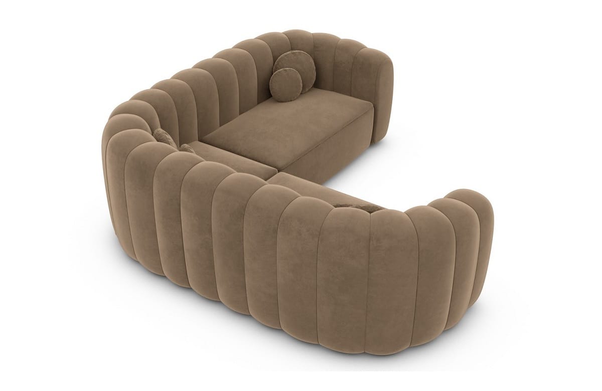Stoff Ecksofa Almeria L-Form Braun